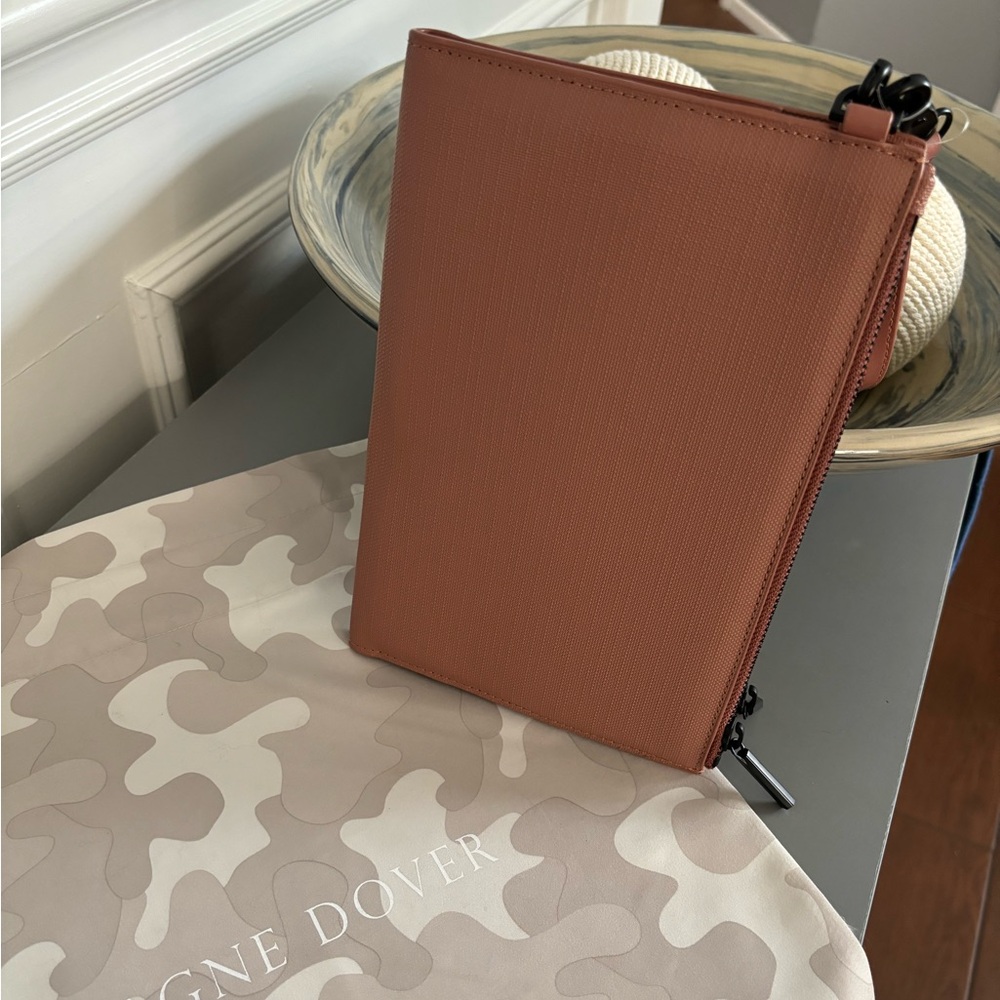 Dagne Dover Rust Brown Zip Wristlet Clutch